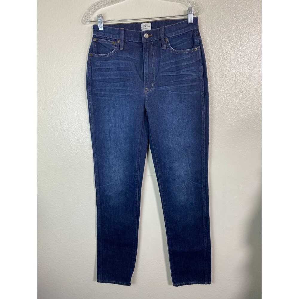 J. Crew Vintage Straight Blue Jeans Women Size 27‎ Tall dark wash 10" Casual